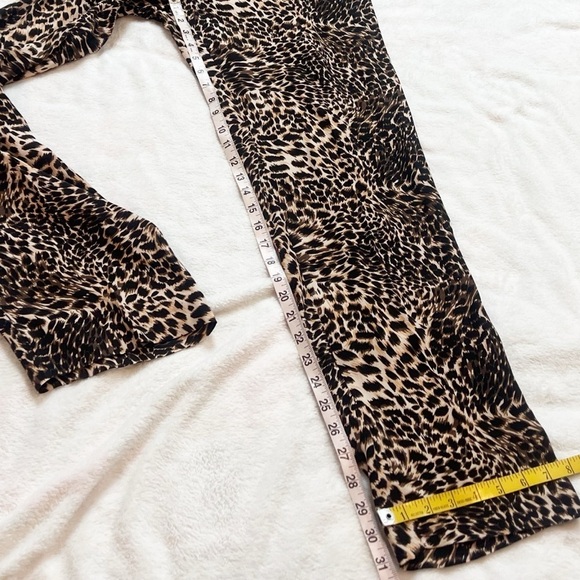 NEW Gianni Bini Leopard High Rise Straight Leg Pleated Pants Brown Black Pockets - Picture 6 of 9